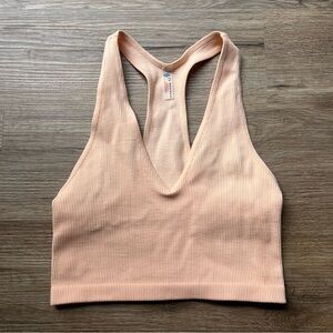 FP Movement by Free People Peach Ribbed Tank Top